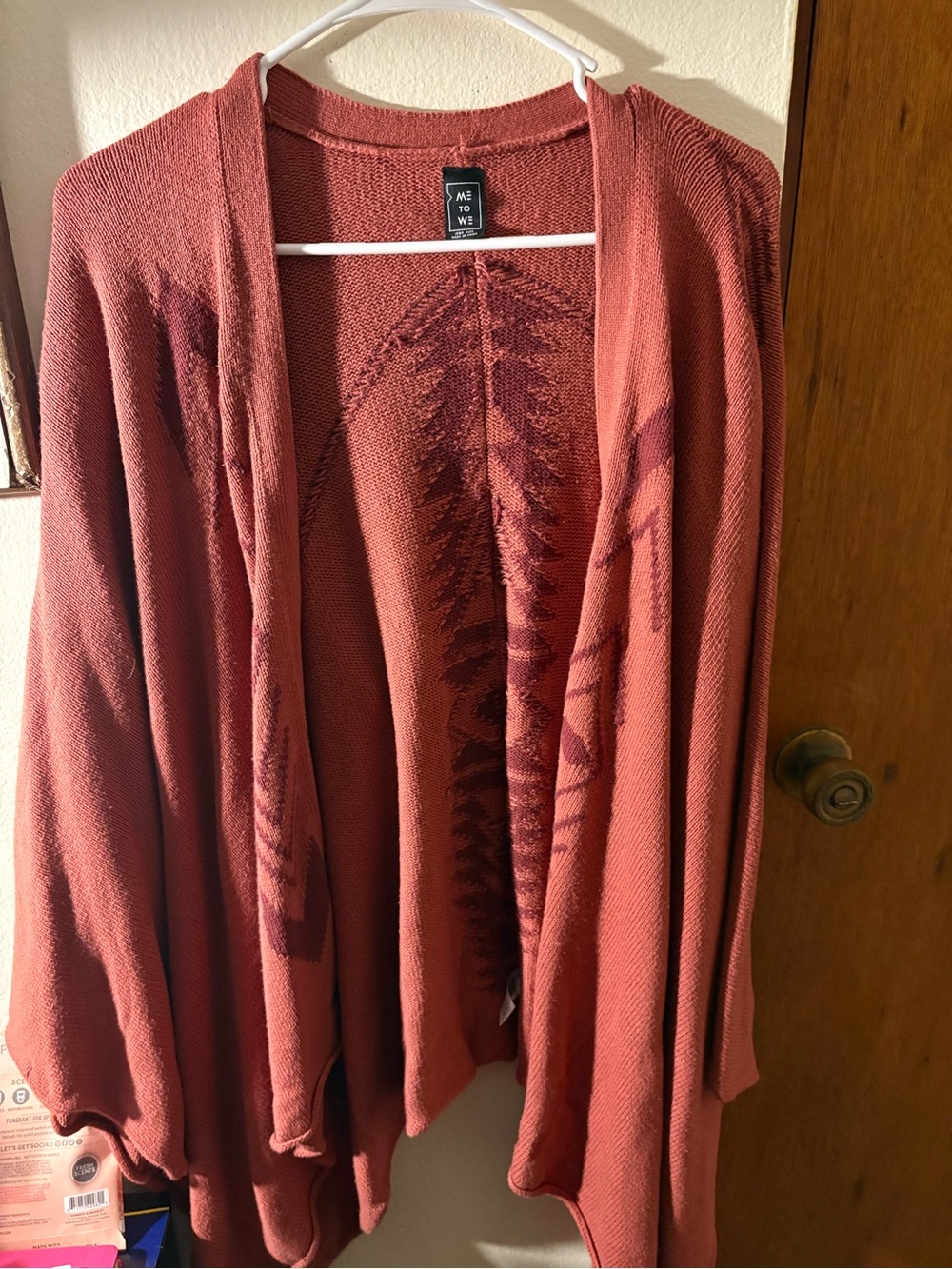 Me to We Open-Front Cardigan in Warm Terracotta